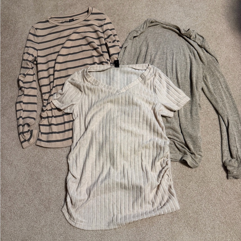 Bundle of 3 Neutral Maternity Tops Size L